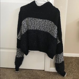 Black and white cropped sweater